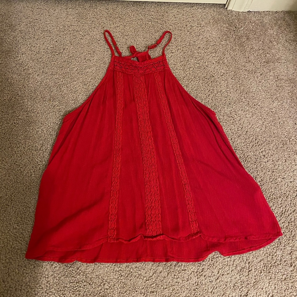 Red Tank with Detailing on Front